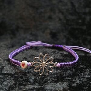 Purple Daisy Charm Bracelet